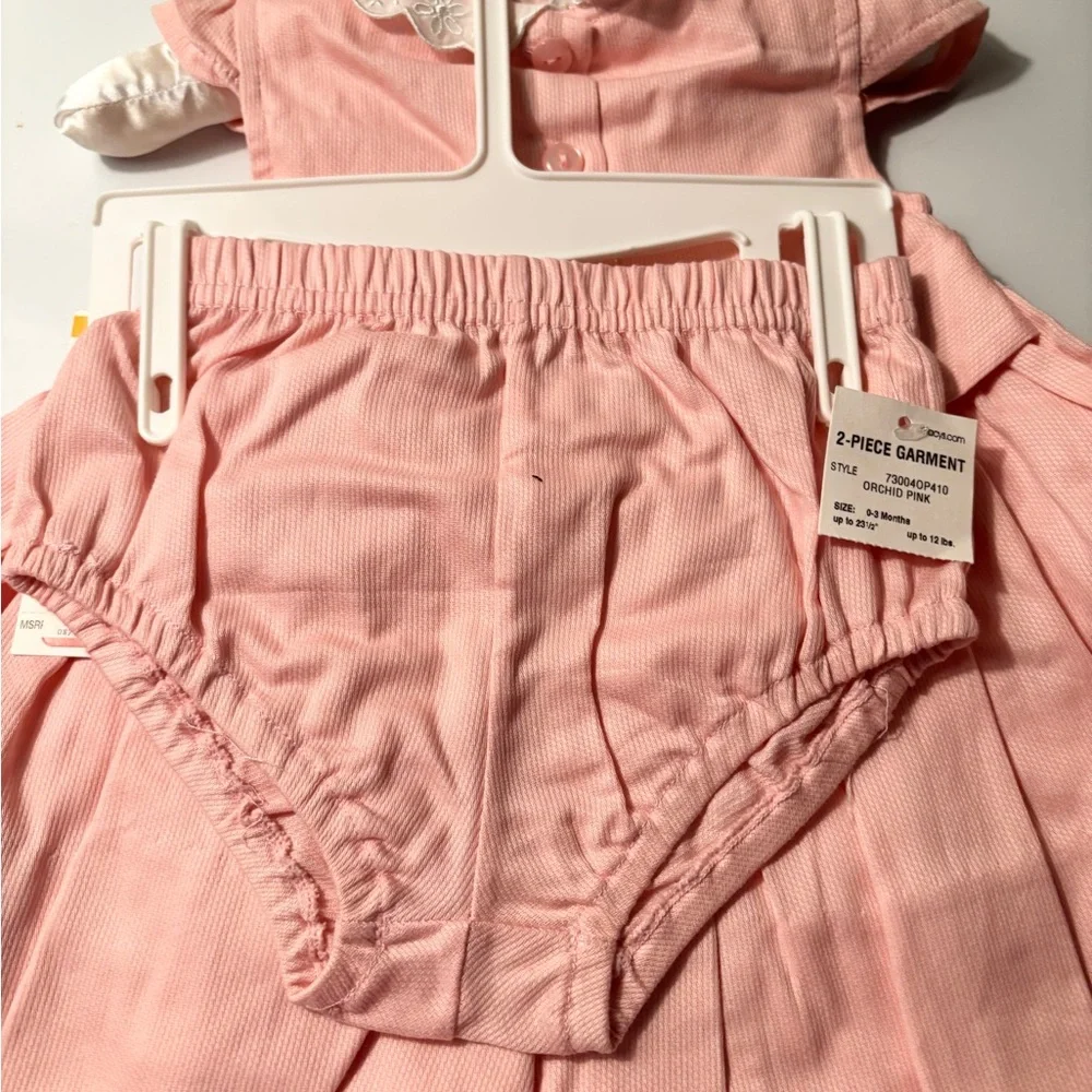 First Impressions 2-Piece Dress With Embroidered Floral Design On Bottom - Picture 2 of 4